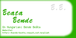 beata bende business card